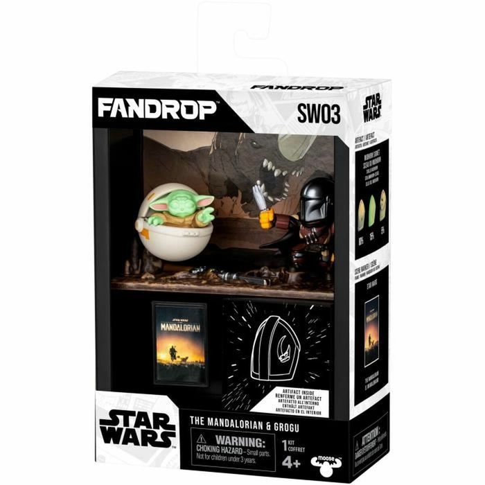Fandrop Mandalorian & Grogu avec vitrine scène culte et mini affiche
