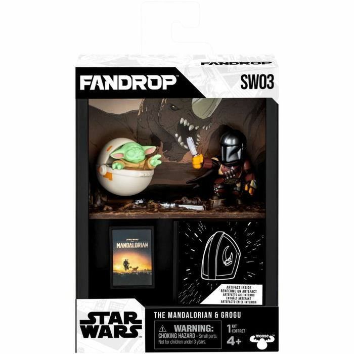 Fandrop Mandalorian & Grogu avec vitrine scène culte et mini affiche