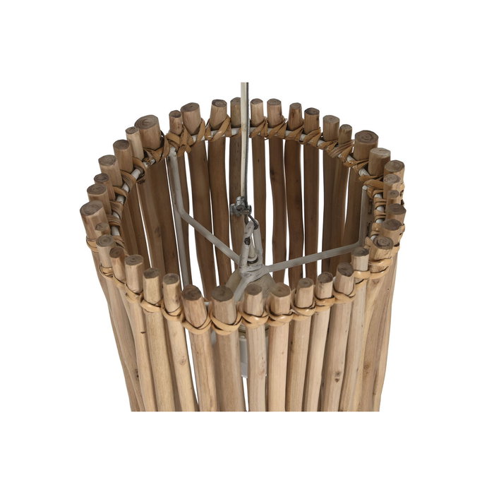 Suspension Home ESPRIT Blanc Naturel Bois d'eucalyptus 50 W 20 x 20 x 40 cm Suspension Home ESPRIT Blanc Naturel Bois d'eucalyptus 50 W 20 x 20 x 40 cm