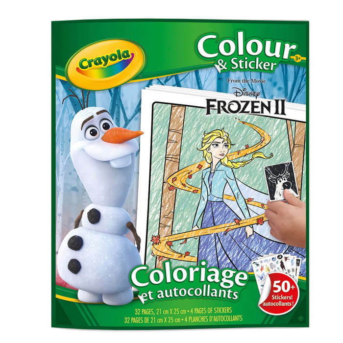 Crayola - Livre de Coloriage et Stickers Disney Frozen 04-5864 - Album de 32 pages avec autocollants - Jeu en espagnol - À partir de 3 ans Crayola - Livre de Coloriage et Stickers Disney Frozen 04-5864 - Album de 32 pages avec autocollants - Jeu en espagnol - À partir de 3 ans