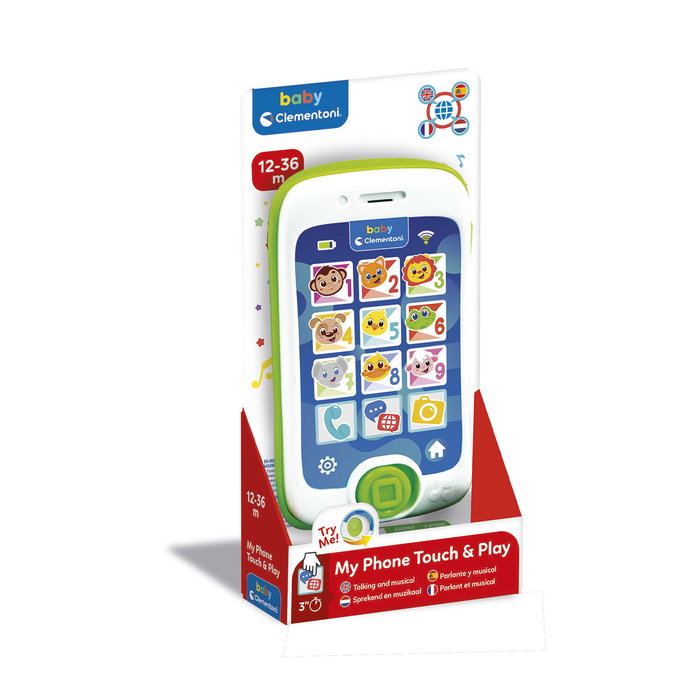 Clementoni Smartphone Éducatif Toca Y Juega 17530, Bébé 12+ Mois, 12 Touches Tactiles, Animaux, Mélodies, 6 Langues