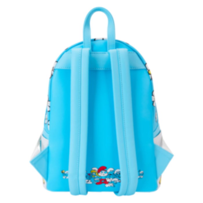 LOUNGEFLY Sac à dos Les Schtroumpfs Smurfette 26 cm - Sac à dos personnage détaillé en polyuréthane avec poches latérales