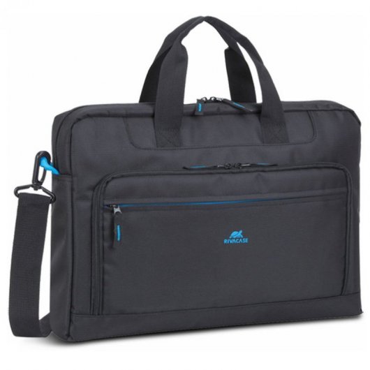 Rivacase Malette Regent II pour ordinateur portable 17,3" – Sacoche en polyester noir