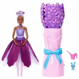 Barbie Petal Pop - Poupée Barbie Marguerite Mauve avec Surprises et Accessoires