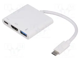 QOLTEC Adaptateur USB 3.0 et USB 3.1 blanc