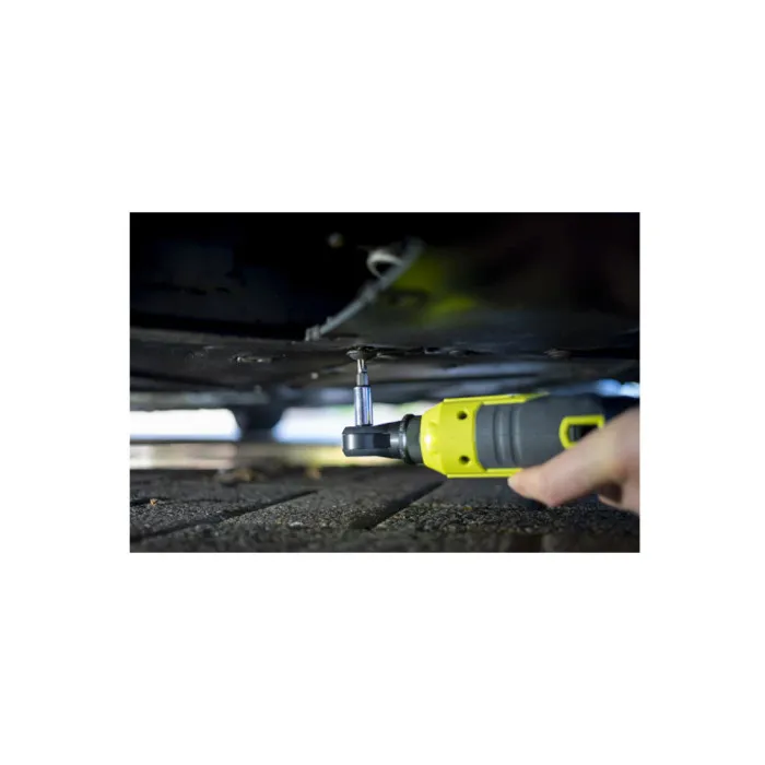 Ryobi R18RW3-0 Clé à cliquet sans fil 18V ONE+, emmanchement carré 3/8'', 60 Nm, tête pivotante 4 positions, idéale pour mécanique automobile et moto