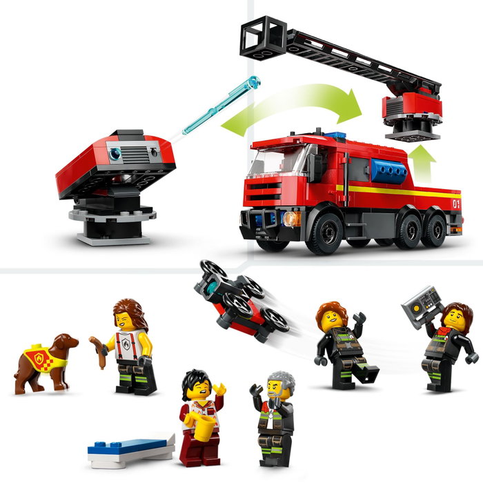 LEGO City 60414 La Caserne et le Camion de Pompiers