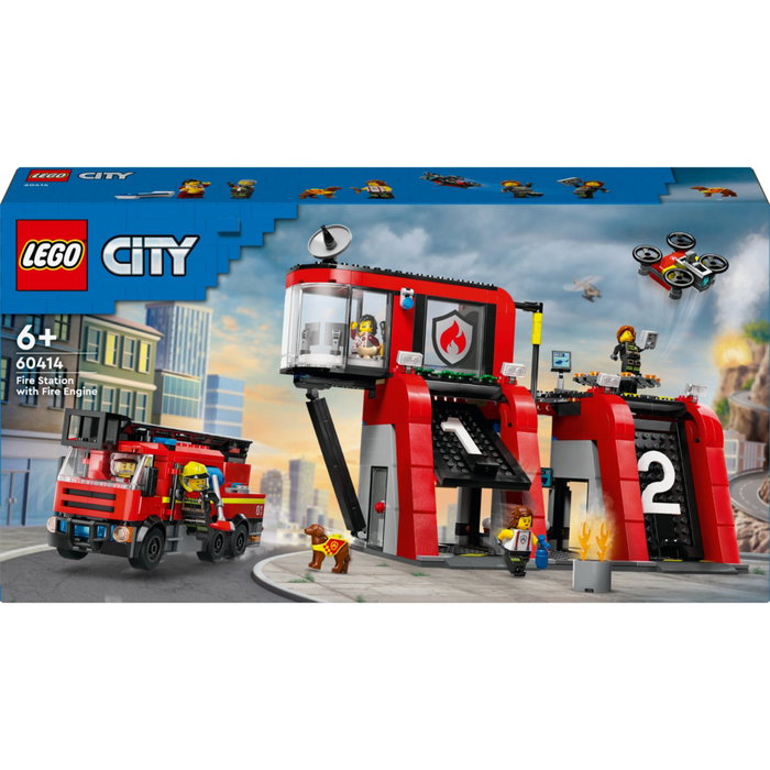 LEGO City 60414 La Caserne et le Camion de Pompiers