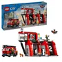 Lego City 60414 Caserne de Pompiers et Camion, Jouet de Construction avec 5 Minifigurines et Chien, 843 Pièces, Cadeau pour Enfants Dès 6 Ans