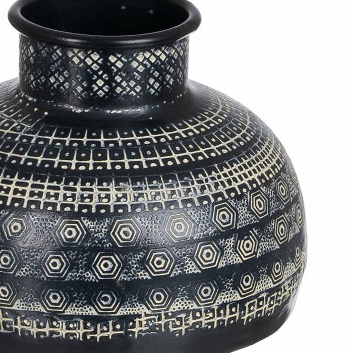 BigBuy Home Vase Noir Aluminium 15 x 15 x 13 cm
