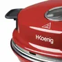 Hkoenig NAPL350 Four à Pizza Napoletana avec Plaque en Pierre Céramique 32cm, 1200W, Température jusqu'à 350°C, Minuterie et Arrêt Auto - Rouge