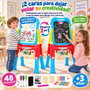 Jugatoys - pequeñ@sartistas Ardoise 2 en 1 magnétique et à la craie avec 48 accessoires