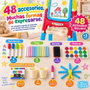 Jugatoys - pequeñ@sartistas Ardoise 2 en 1 magnétique et à la craie avec 48 accessoires
