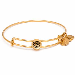 Alex And Ani Pulsera Fleur de Lotus Dorée