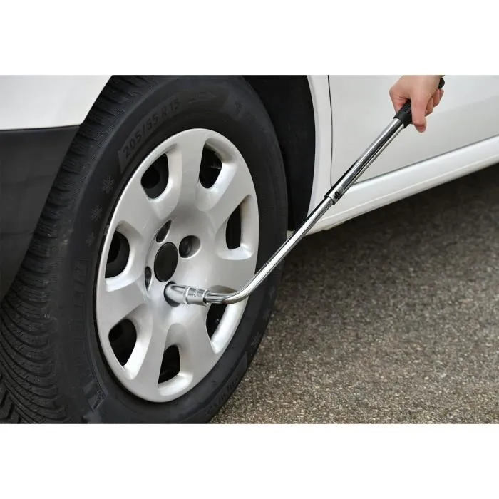 Powertrac - Clé à douille réversible télescopique 1/2'' - Douilles 17 mm et 19 mm - Longueur réglable 32 à 50 cm - Manche antidérapant - Precision Steel Powertrac - Clé à douille réversible télescopique 1/2'' - Douilles 17 mm et 19 mm - Longueur réglable 32 à 50 cm - Manche antidérapant - Precision Steel