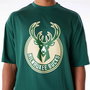 T-shirt à manches courtes homme New Era NBA PANEL OS Milwaukee Bucks Vert clair Blanc