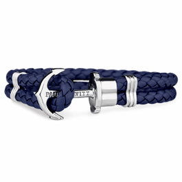 Paul Hewitt Bracelet en Cuir Bleu PH-L-S-N-M