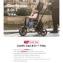 Ociotrends Tricycle Comfo Max 6-en-1 Pliable Aluminium Roues EVA Siège Pivotant 360° Réclinable Noir