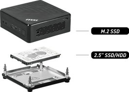 MSI Adaptateur HDD pour Mini PC Cubi N 8GL MS-B17111 2.5" Noir