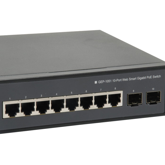 LevelOne GEP-1051 Commutateur Gigabit PoE+ administrable 10 ports LevelOne GEP-1051 Commutateur Gigabit PoE+ administrable 10 ports