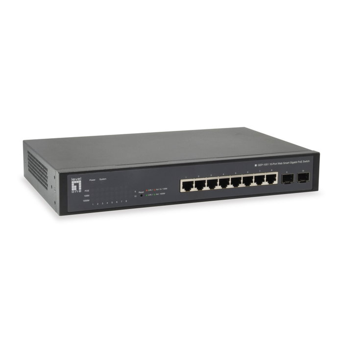 LevelOne GEP-1051 Commutateur Gigabit PoE+ administrable 10 ports LevelOne GEP-1051 Commutateur Gigabit PoE+ administrable 10 ports