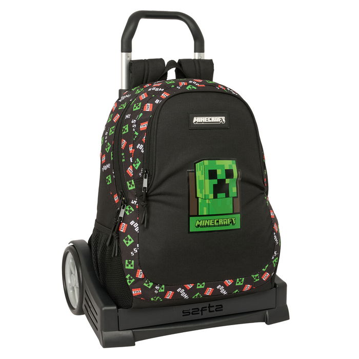 Cartable à roulettes Minecraft Noir 32 x 44 x 16 cm Cartable à roulettes Minecraft Noir 32 x 44 x 16 cm