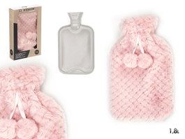 GIFTDECOR Bouillotte 1,8 L avec housse en peluche rose