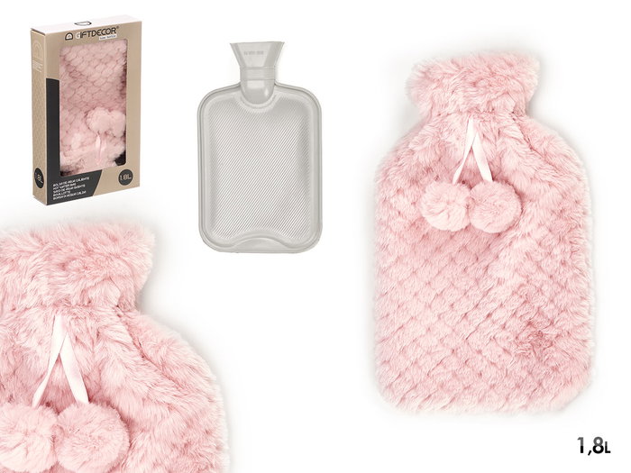 GIFTDECOR Bouillotte 1,8 L avec housse en peluche rose GIFTDECOR Bouillotte 1,8 L avec housse en peluche rose