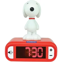 Lexibook Réveil veilleuse Snoopy Blanc et Rouge