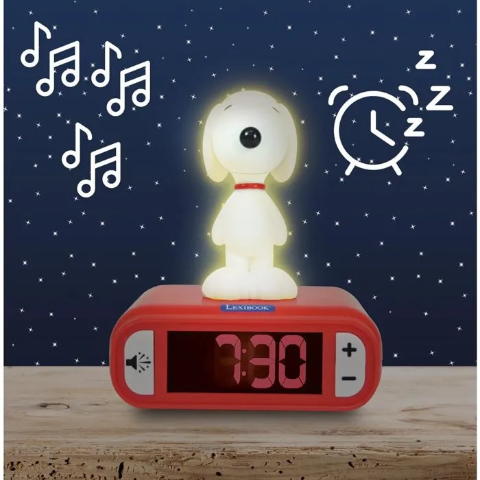 Lexibook Réveil veilleuse Snoopy Blanc et Rouge Lexibook Réveil veilleuse Snoopy Blanc et Rouge