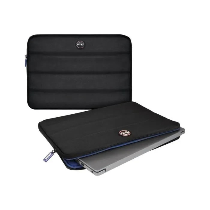 PORT DESIGNS Housse pour PC Portable Portland 15,6" Noir - Polyester 900D - Intérieur bleu - Dimensions 41x32,7x3 cm