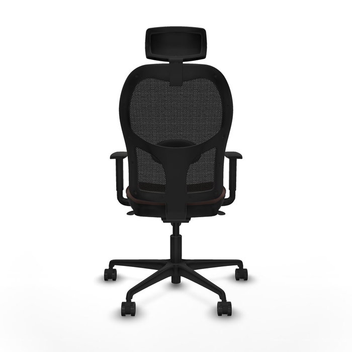 Piqueras y Crespo Chaise de Bureau avec Appui-tête 1D036N2 Noir et Brun foncé