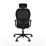 Piqueras y Crespo Chaise de Bureau avec Appui-tête 1D036N2 Noir et Brun foncé