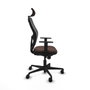 Piqueras y Crespo Chaise de Bureau avec Appui-tête 1D036N2 Noir et Brun foncé