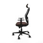 Piqueras y Crespo Chaise de Bureau avec Appui-tête 1D036N2 Noir et Brun foncé