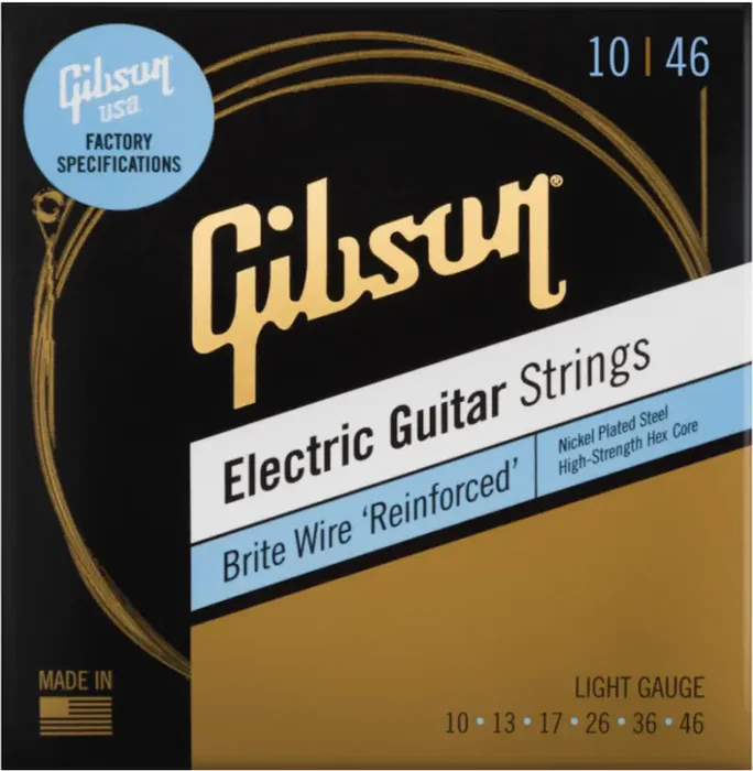 GIBSON Jeu de cordes électrique Nickel Brite Wire Reinforce Light 10-46 GIBSON Jeu de cordes électrique Nickel Brite Wire Reinforce Light 10-46