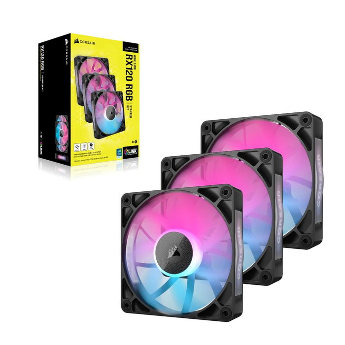Corsair RX120 RGB iCUE Link Pack de 3 - Noir
