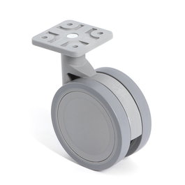 Stampmatic Rueda Giratoria Vega Aro De Goma, Roue pivotante en plastique gris avec jante en caoutchouc gris, diamètre 120 mm