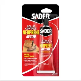 Sader Colle contact néoprène gel extra forte - Tous matériaux - Tube 125 ml