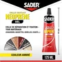 Sader - Colle contact néoprène gel extra forte, pour bois, caoutchouc, cuir, liège, métal, plastique rigide - Tube 125 ml