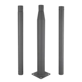 Colonne de Lampadaire Cylindrique 3M Démontable Gris Aluminium 1.8mm pour Lampadaires 76mm