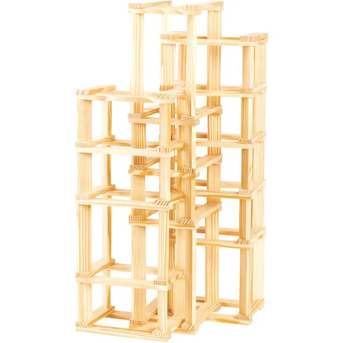 Jeujura TECAP 3XL, jeu de construction en bois 200 pièces, 3 tailles, coffret 28 x 28 x 14 cm, pour enfant dès 3 ans