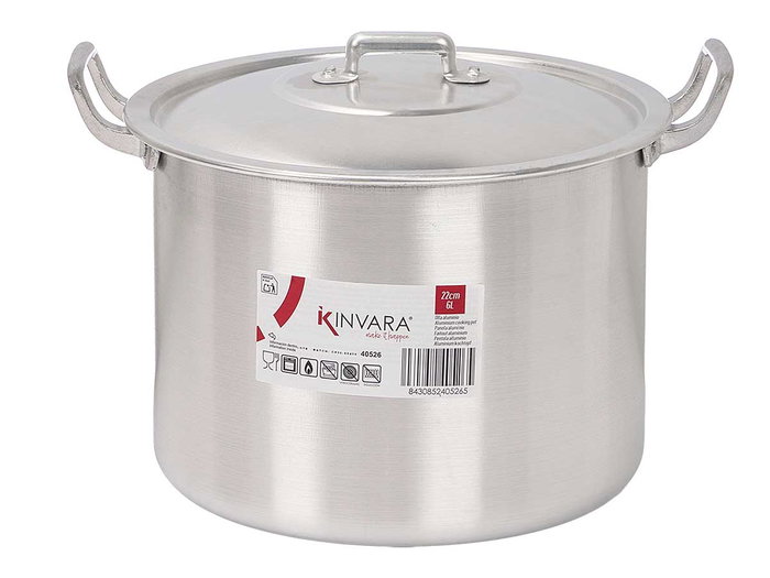 KINVARA Marmite en aluminium 22 cm, 6 l, Plata