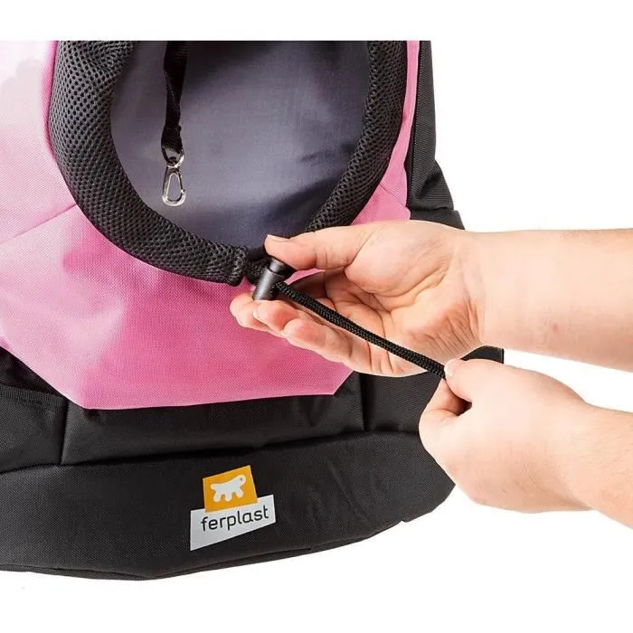 Ferplast Kangoo - Sac à dos porte-chien en nylon - Rose - Dimensions 41.5 * 20 * 43 cm - Capacité 8 kg