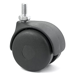 Q&Q 3010456 - Roulette pivotante double bague noir 45 mm M10 pour charge max 30 kg