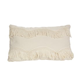 Coussin Romimex Blanc Avec franges
