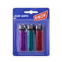 Benson Lot de 3 briquets transparents, couleurs assorties