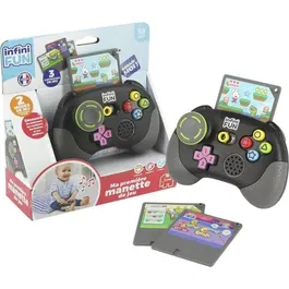 Infinifun INFINI FUN - Manette de jeu éducative interactive pour enfants dès 18 mois, avec 2 modes Découverte et Quiz, sons et cartouches