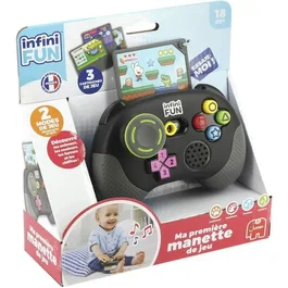Infinifun INFINI FUN - Manette de jeu éducative interactive pour enfants dès 18 mois, avec 2 modes Découverte et Quiz, sons et cartouches