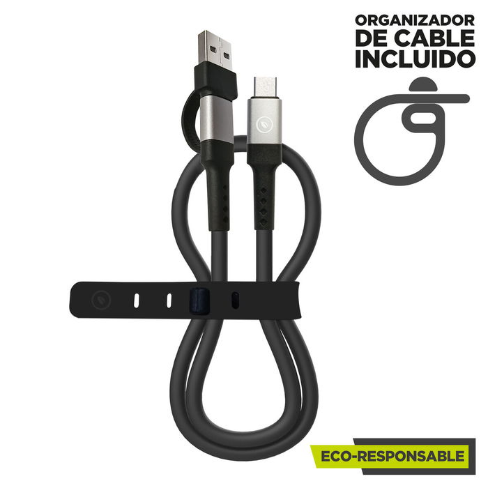 Câble USB A vers USB-C Muvit for Change Noir Câble USB A vers USB-C Muvit for Change Noir